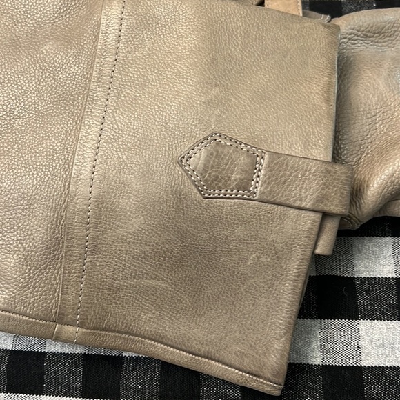 POUR LA VICTOIRE GRAY LEATHER BUCKLED KNEE HIGH BOOTS 7.5 - Picture 15 of 16